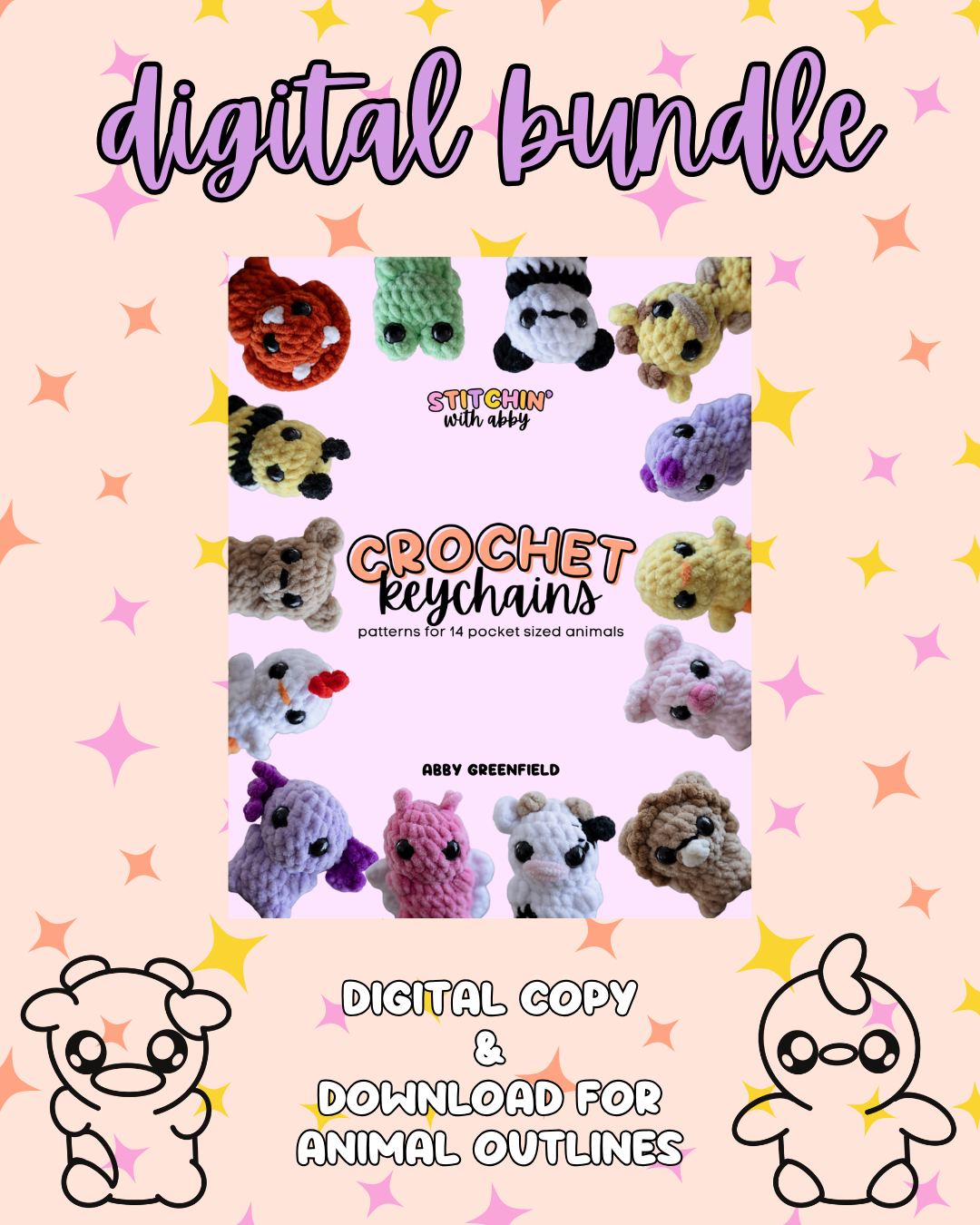 Digital Crochet Keychains Pattern Book Bundle