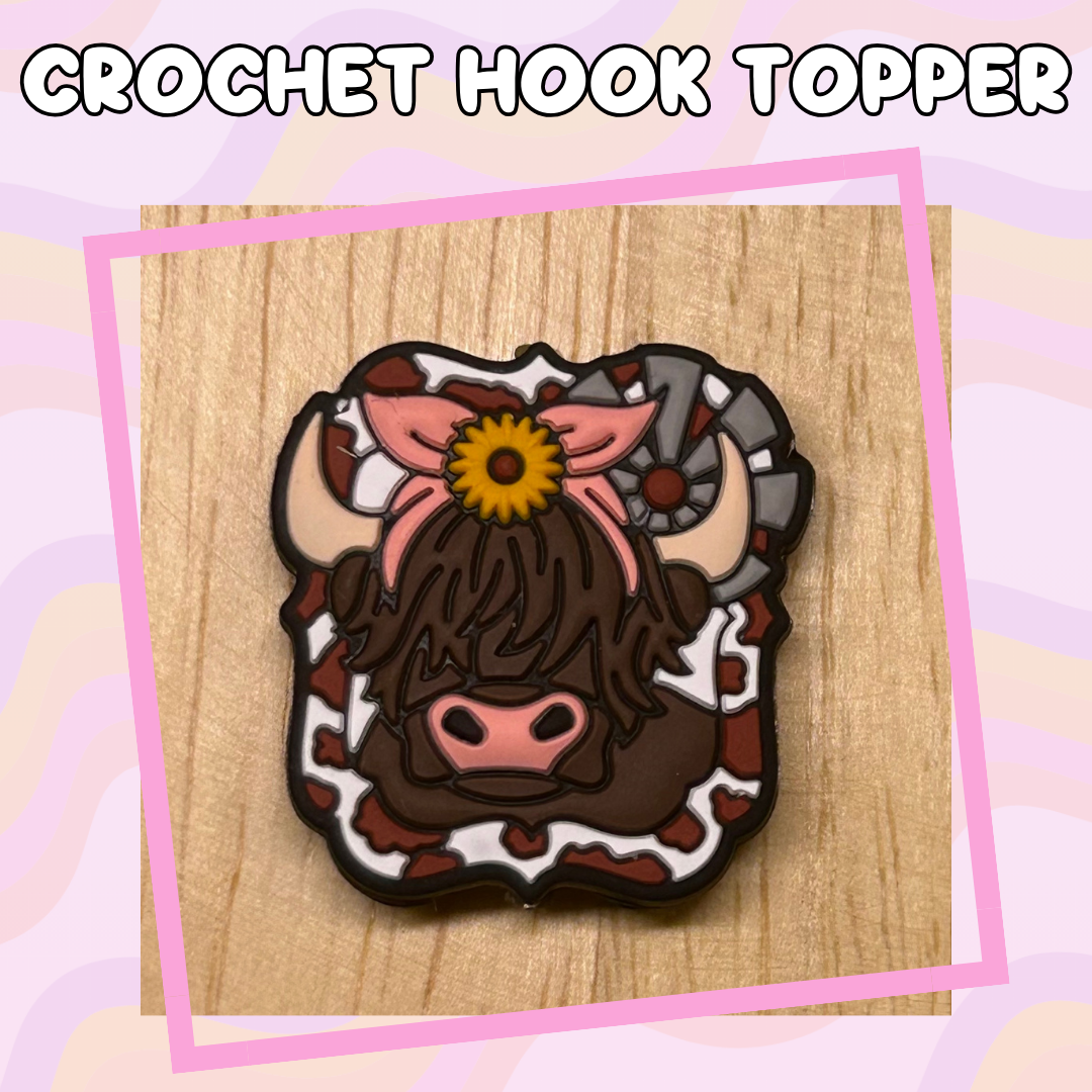 Headband Highland Cow Farm Animal Crochet Hook