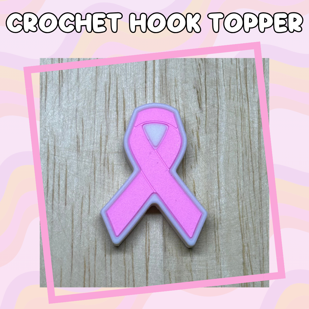 Pink Awareness Ribbon Crochet Hooks