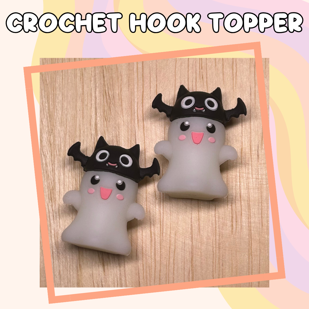 3D Topper Halloween Glowing Bat Ghost Holiday Crochet Hook