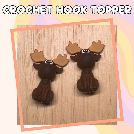 3D Topper Animal Moose Crochet Hook