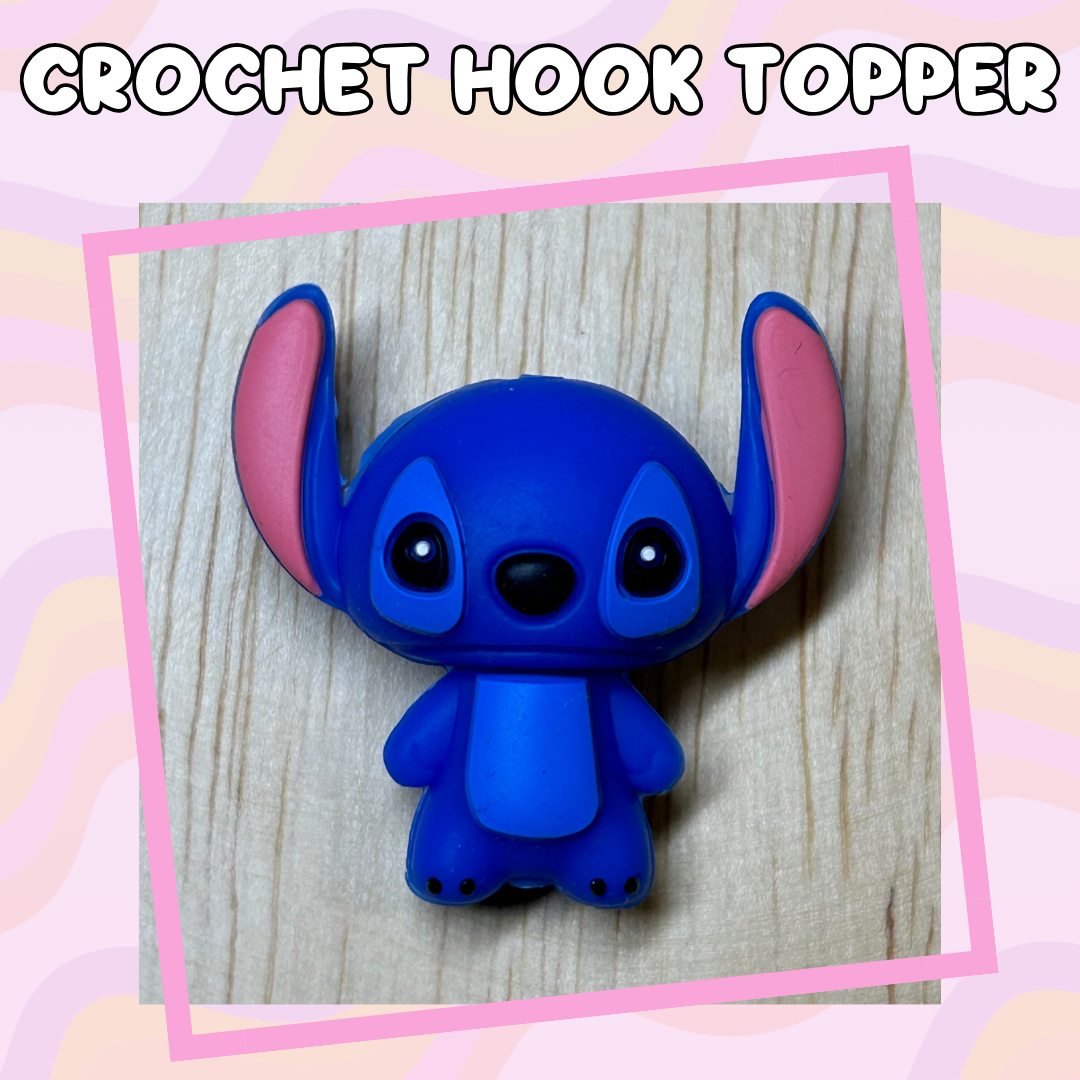 3D Topper Blue Alien Crochet Hook