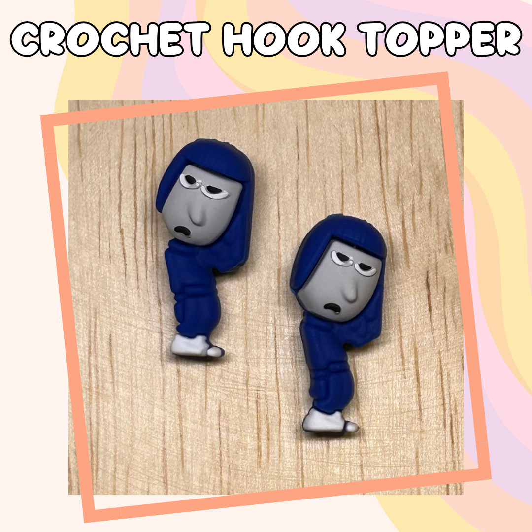 3D Topper Bored Emotion Character Crochet Hooks New