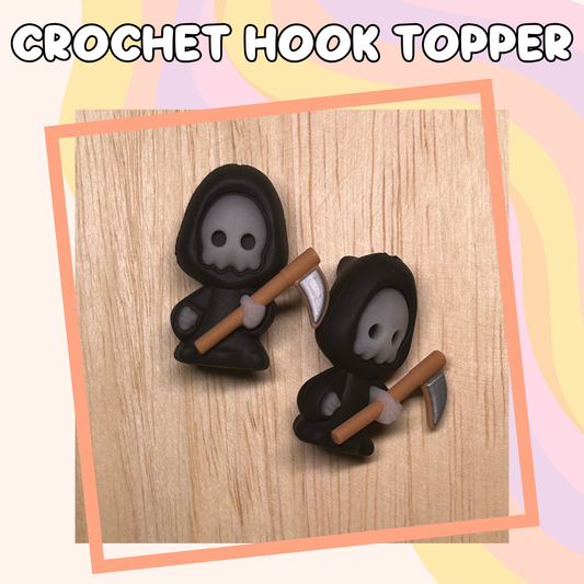 3D Topper Halloween Grim Reaper Holiday Crochet Hook