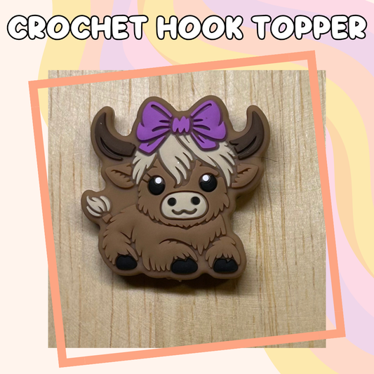 Bow Highland Cow Farm Animal Crochet Hook