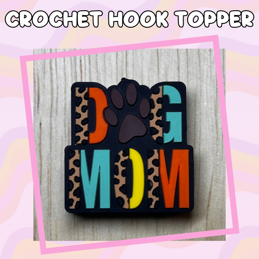 Dog Mom Orange Teal and Brown Crochet Hooks