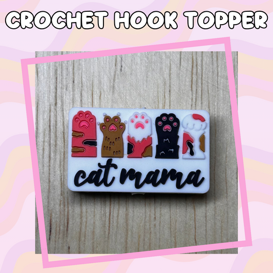 Cat Mama with Paws Crochet Hook