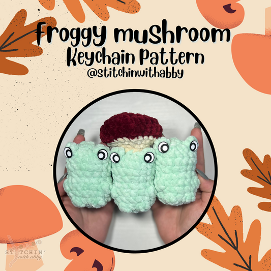 Froggy with Mushroom Keychain Pattern