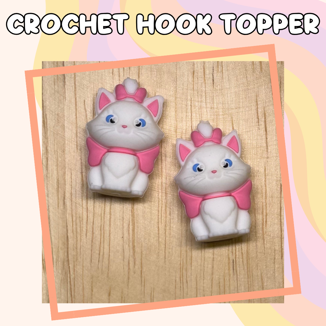 3D Topper Girl Cat with Bow Character Crochet Hooks New