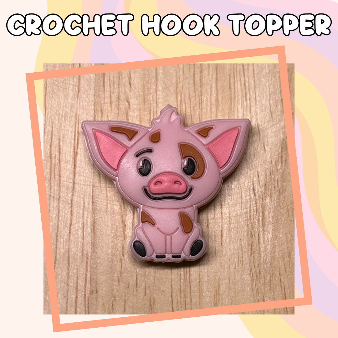 Pink Cartoon Pig Farm Animal Crochet Hook