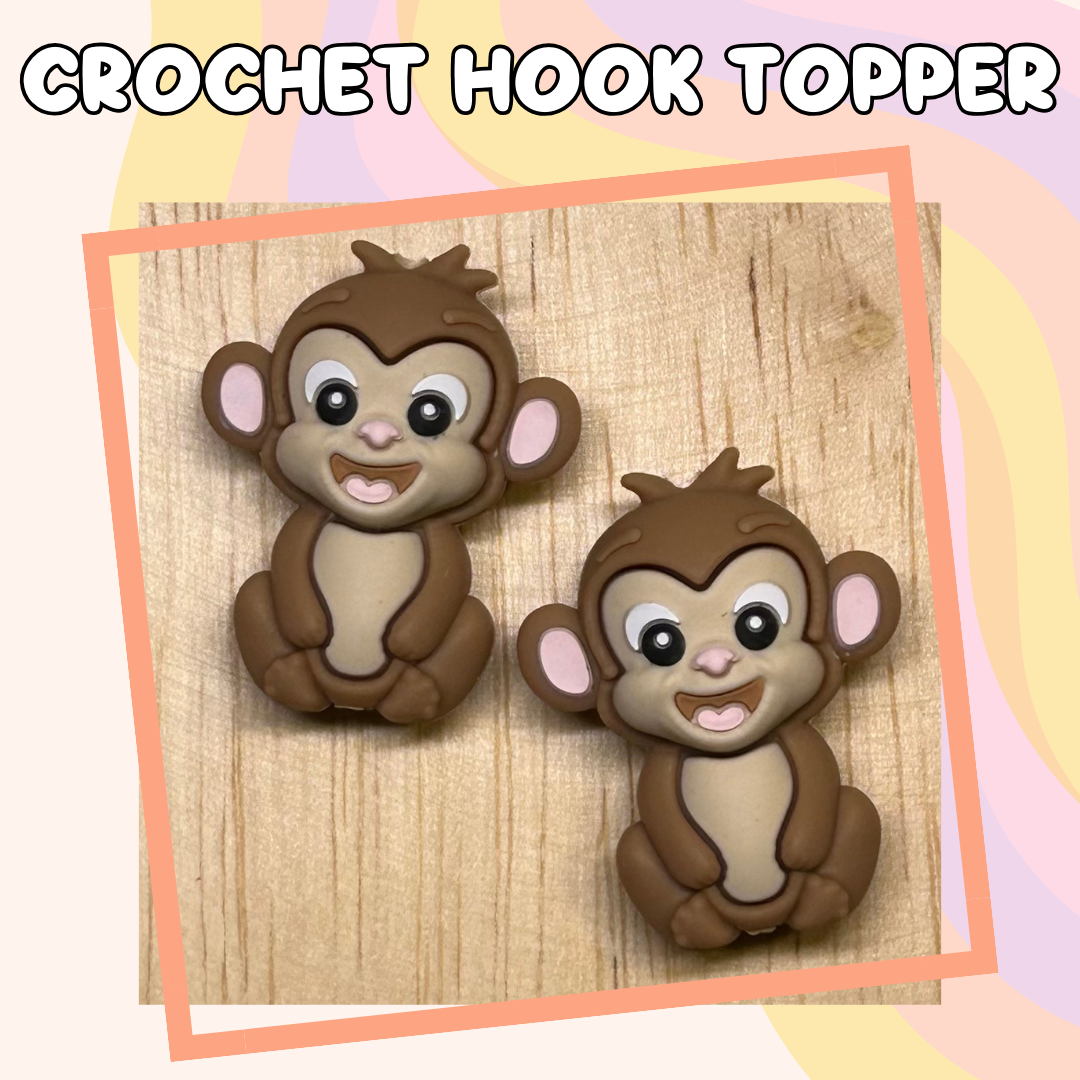 3D Topper Monkey Animal Crochet Hooks New