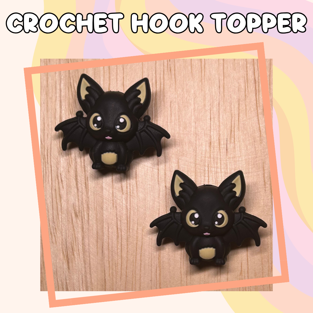 3D Topper Animal Black Bat Crochet Hook