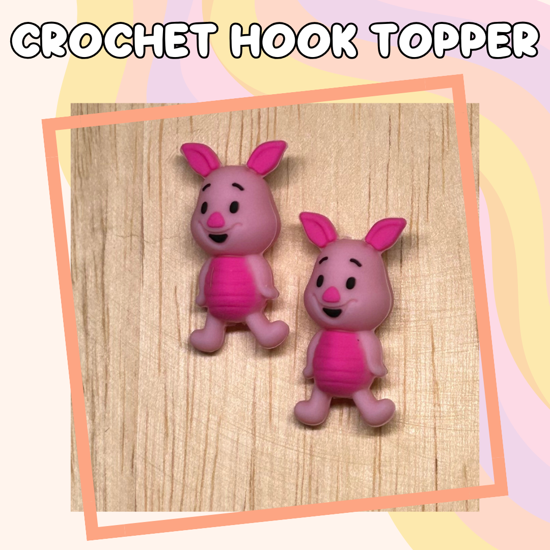 3D Topper Winnie Friends Pig Character Crochet Hooks New