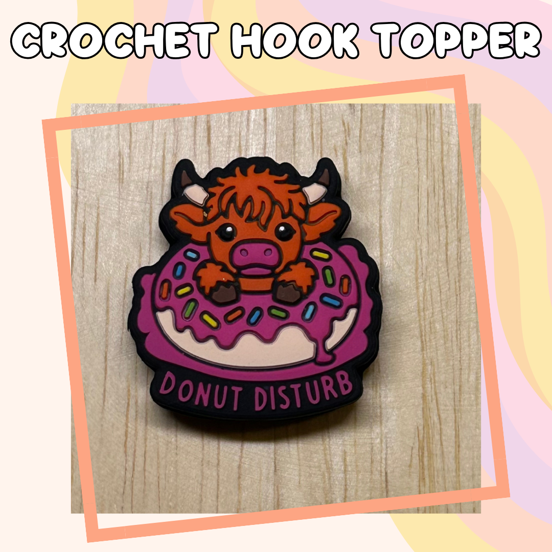 Donut Disturb Highland Cow Farm Animal Crochet Hook