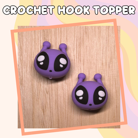 3D Topper Purple Alien Crochet Hook