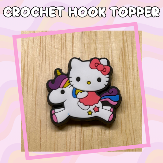 HK Inspired Cat on Unicorn Crochet Hook