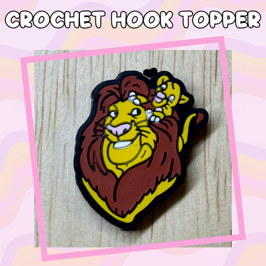 Lion Character Dad and Kid Crochet Hook