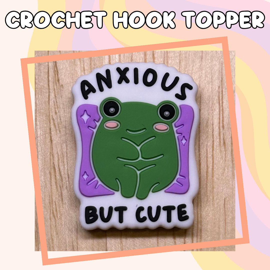 Anxious but Cute Frog Animal Crochet Hook