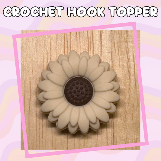 Flowers Tan Crochet Hook