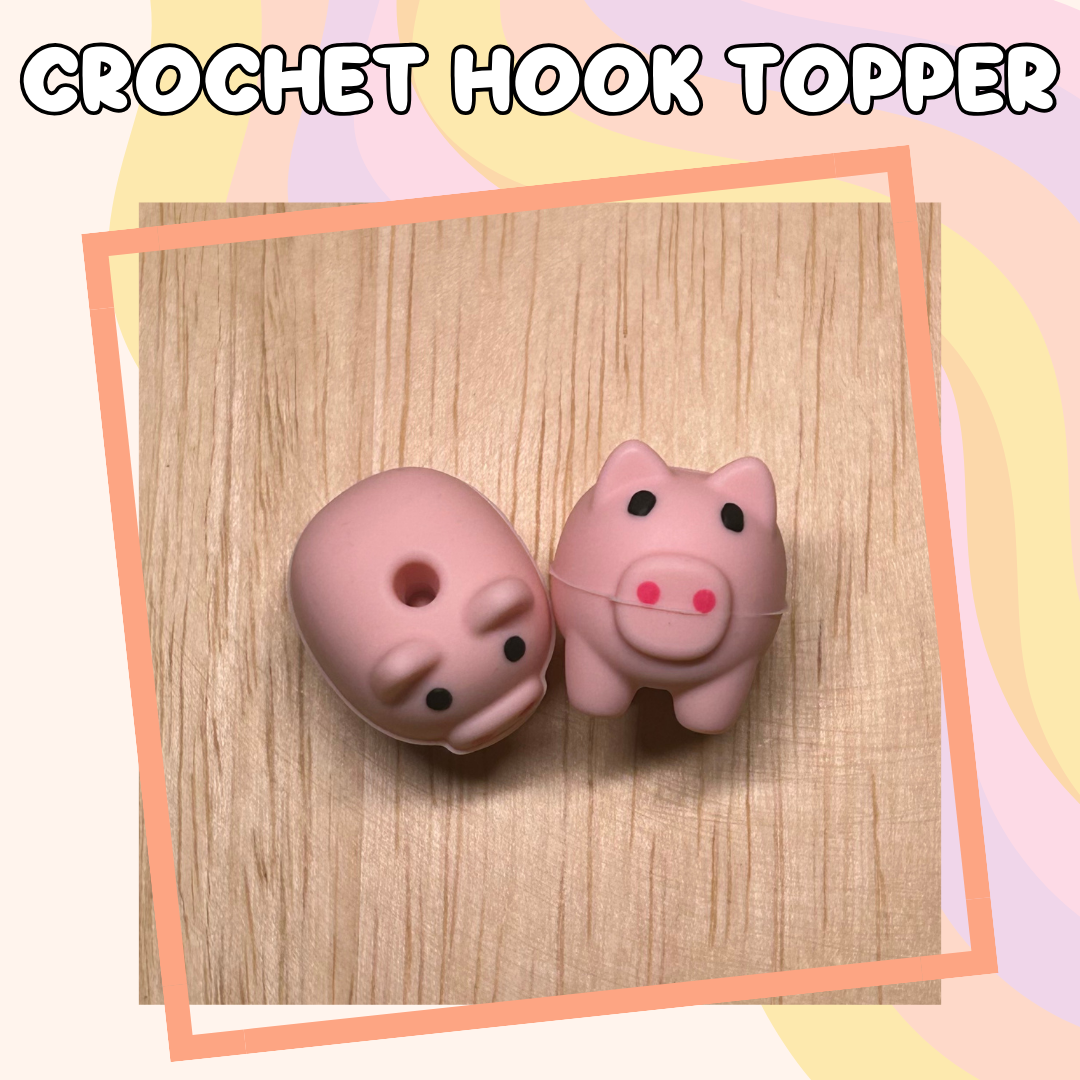 3D Topper Farm Animal Piggie Farm Crochet Hook