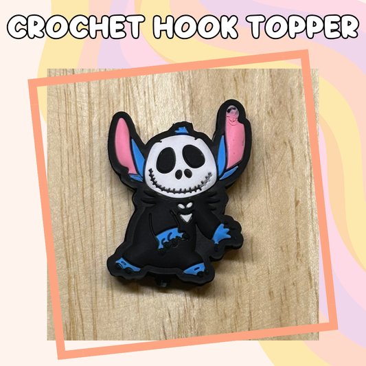 Blue Alien as Skeleton Holiday Character Crochet Hook