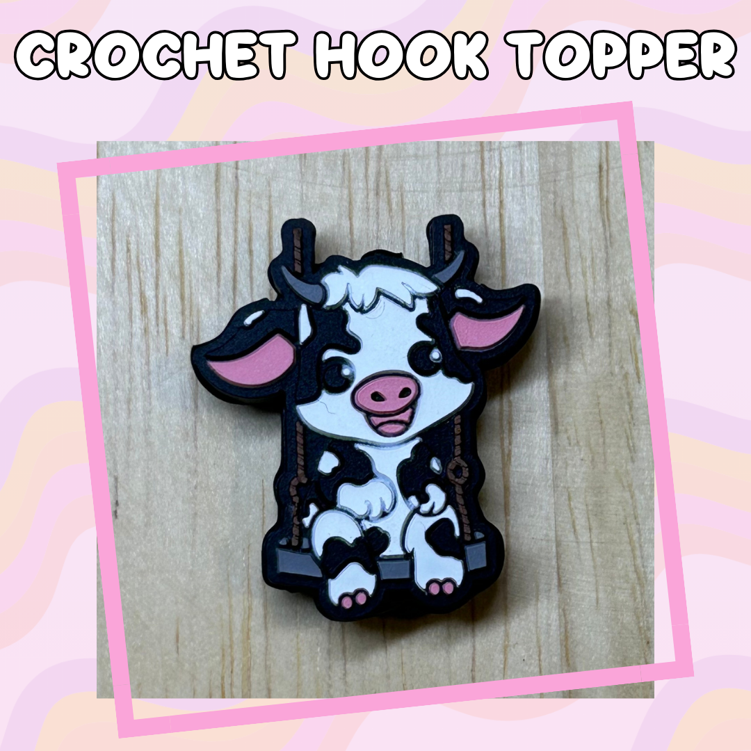 Cow on a Swing Farm Animal Crochet Hook