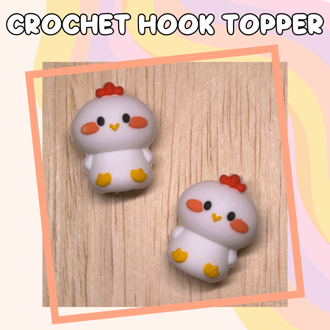 3D Topper Farm Animal Sitting Chicken Crochet Hook