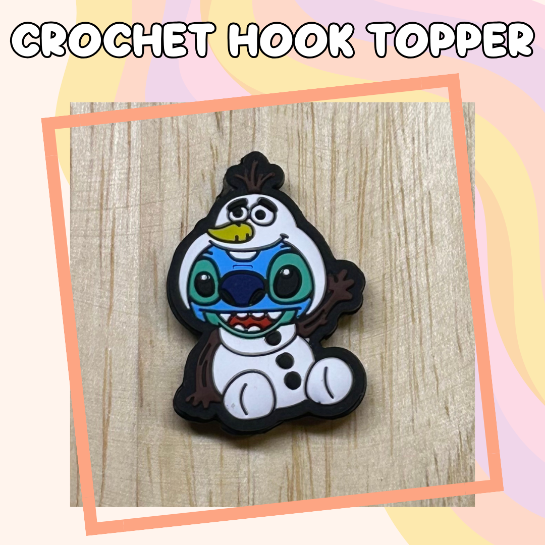 Blue Alien in Snowman Costume Character Crochet Hook