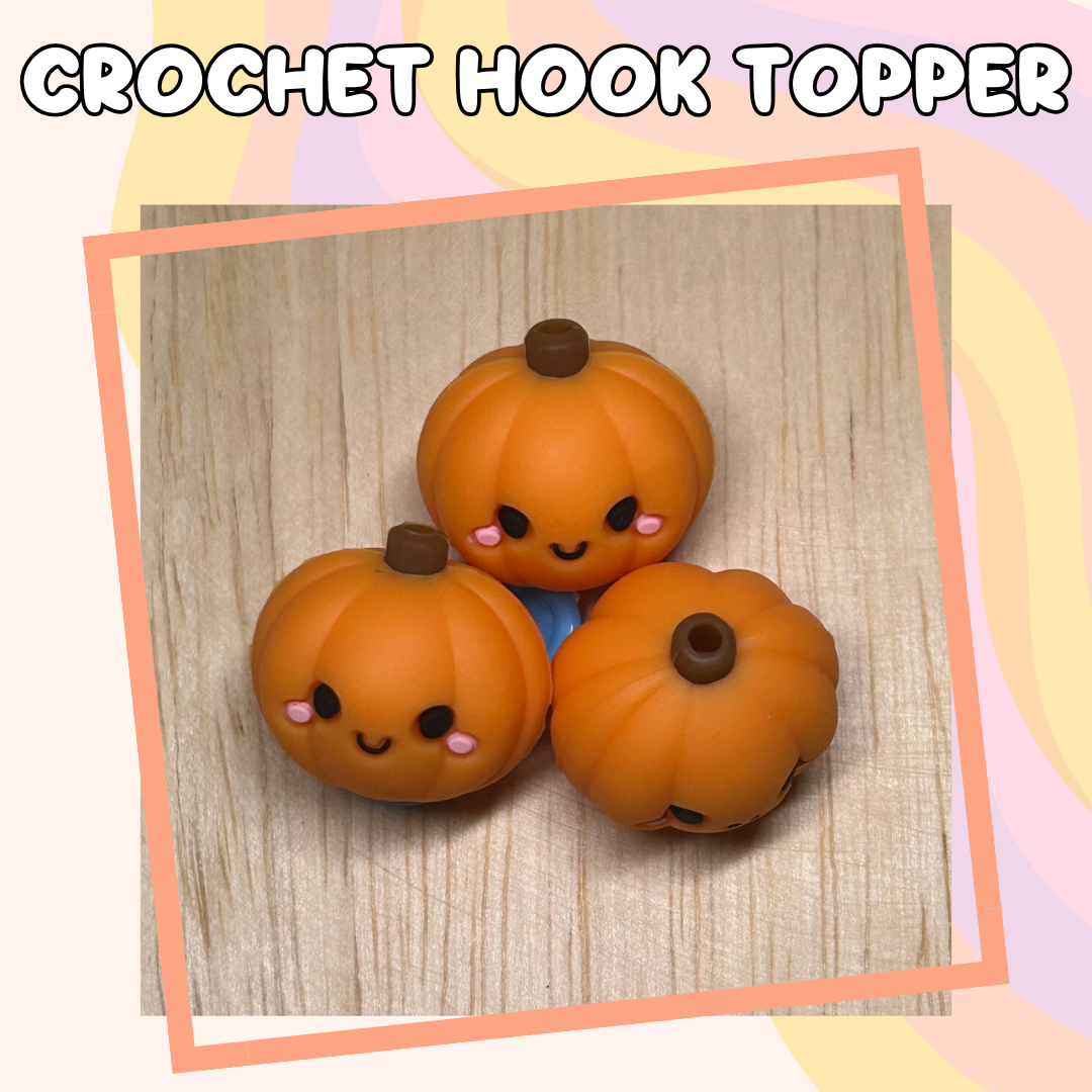 3D Topper Pumpkin Holiday Crochet Hook