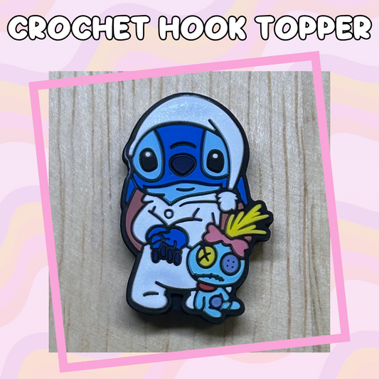 Blue Alien Sleepy Character Crochet Hooks