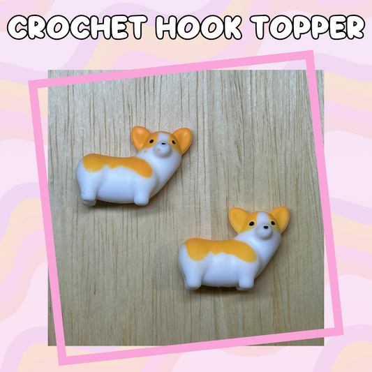 3D Topper Corgi Dog Animal Crochet Hook