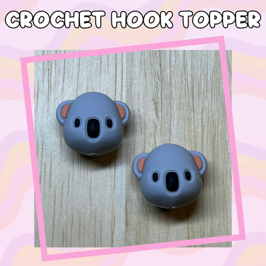 3D Topper Koala Animal Crochet Hook