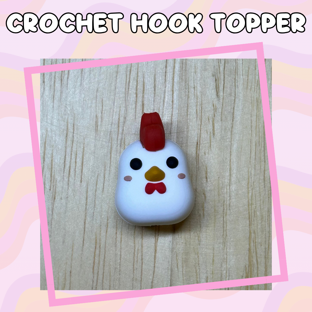 3D Topper Chicken Farm Animal Crochet Hook