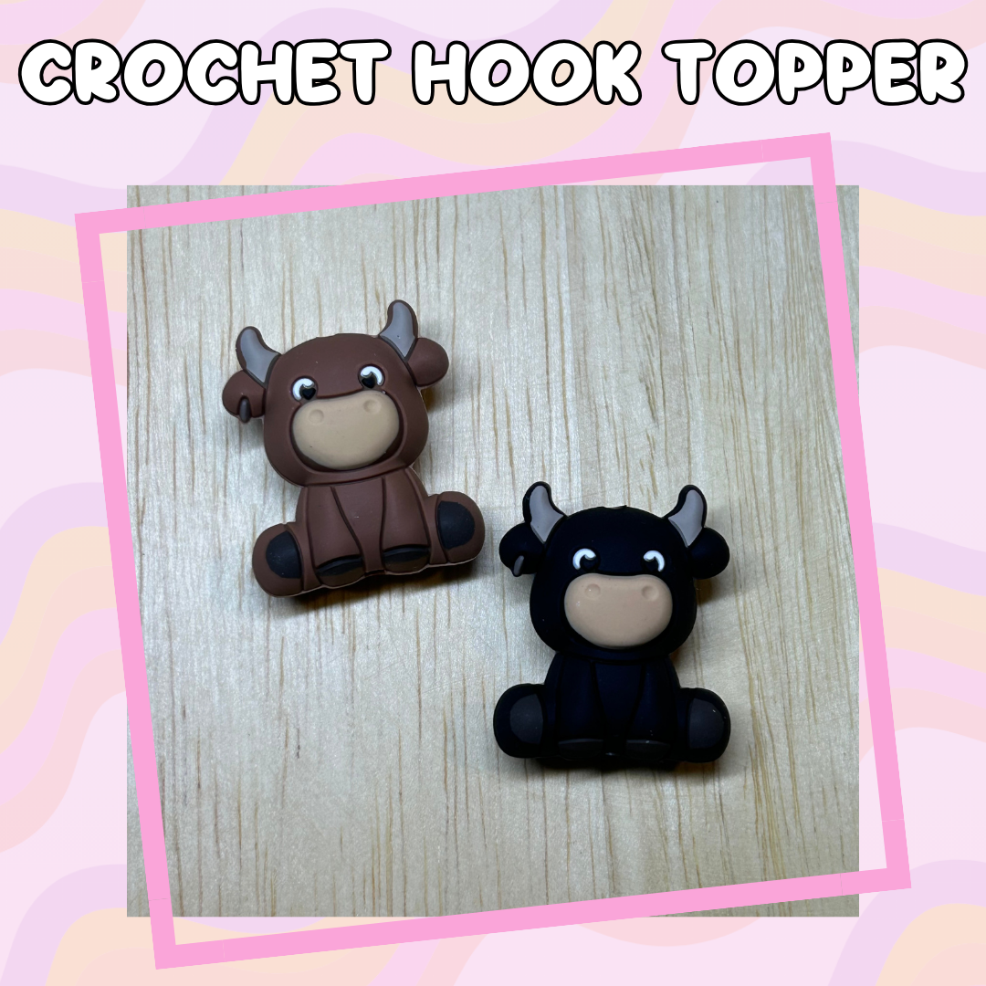 3D Topper Cow Farm Animal Crochet Hook