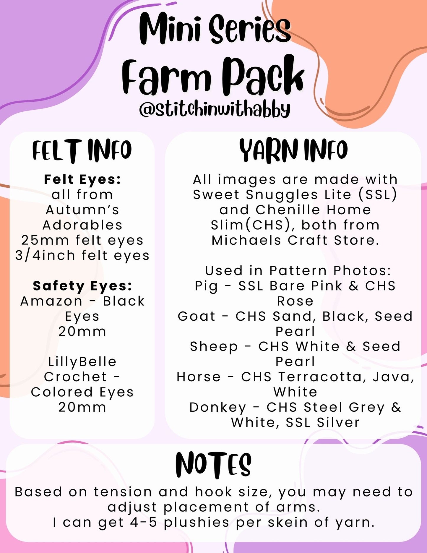 Mini Farm Pack Pattern